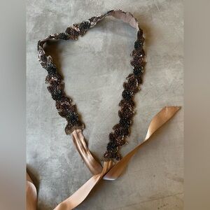 Vintage beautiful beaded floral belt small/ medium no tag